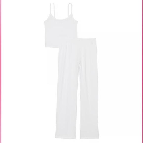 Victoria’s Secret Cotton Heart Pointelle Long Pajama Set - Picture 2 of 3